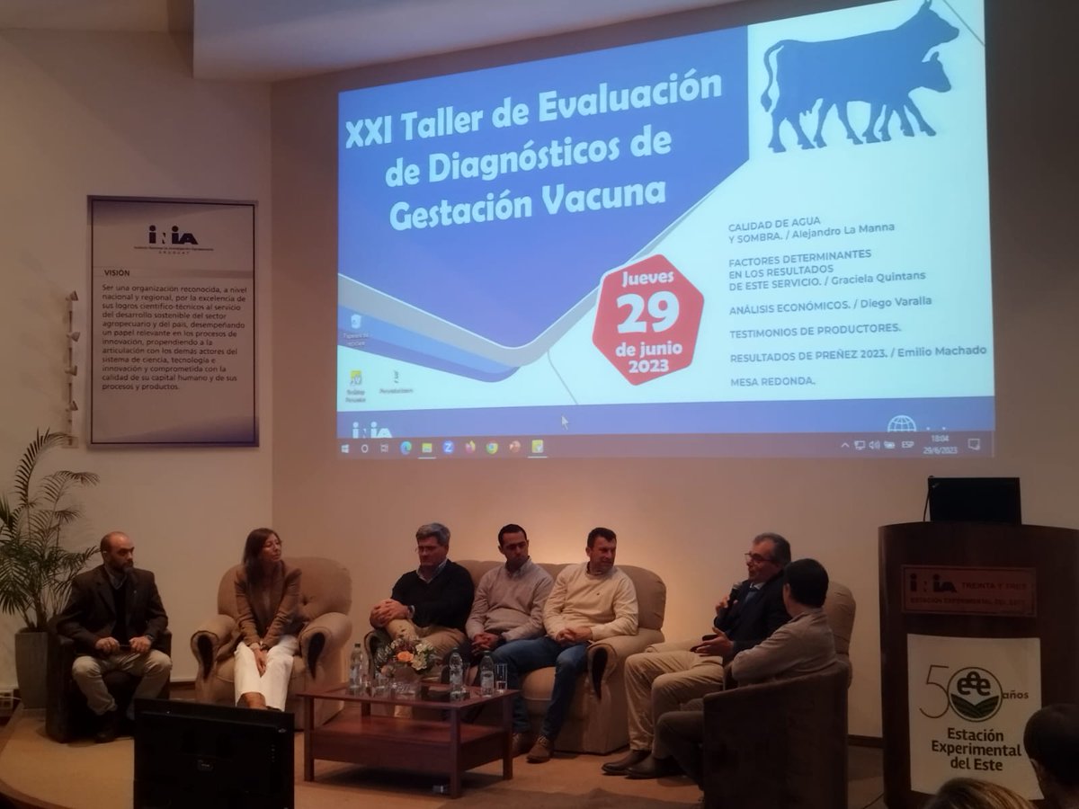 AngusUruguay's tweet photo. Un año más acompañando a @INIA_UY en el XXI Taller de Evaluación de Diagnósticos de Gestación Vacuna.
El promedio de preñez a nivel nacional es de 71,2%. https://t.co/VyduJMgOPQ