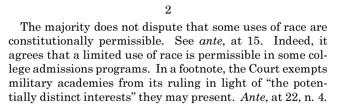 Lots of thoughts about the Supreme Court decision today, but struggling to understand why it’s okay to use race to improve military recruitment, but not medical recruitment? 🤔