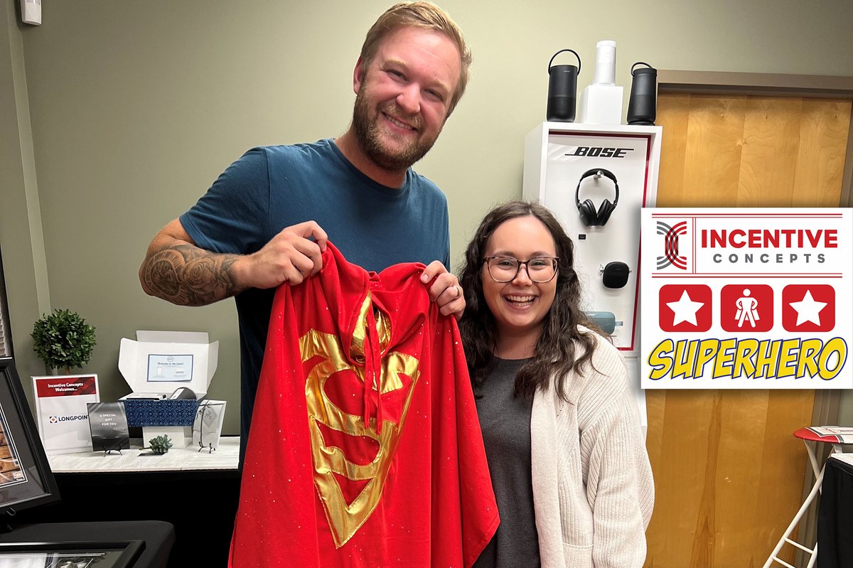 ICINCENTIVES's tweet photo. Our #superhero cape has been passed to Brendan Clayton based on his POSITIVITY SHAPESHIFTER superpower. According to previous IC superhero, Katie Strubberg, "Clayton exudes positivity every day and truly knows how to shape any situation into a positive...
#PeerRecognition https://t.co/ILx3ubZkFc