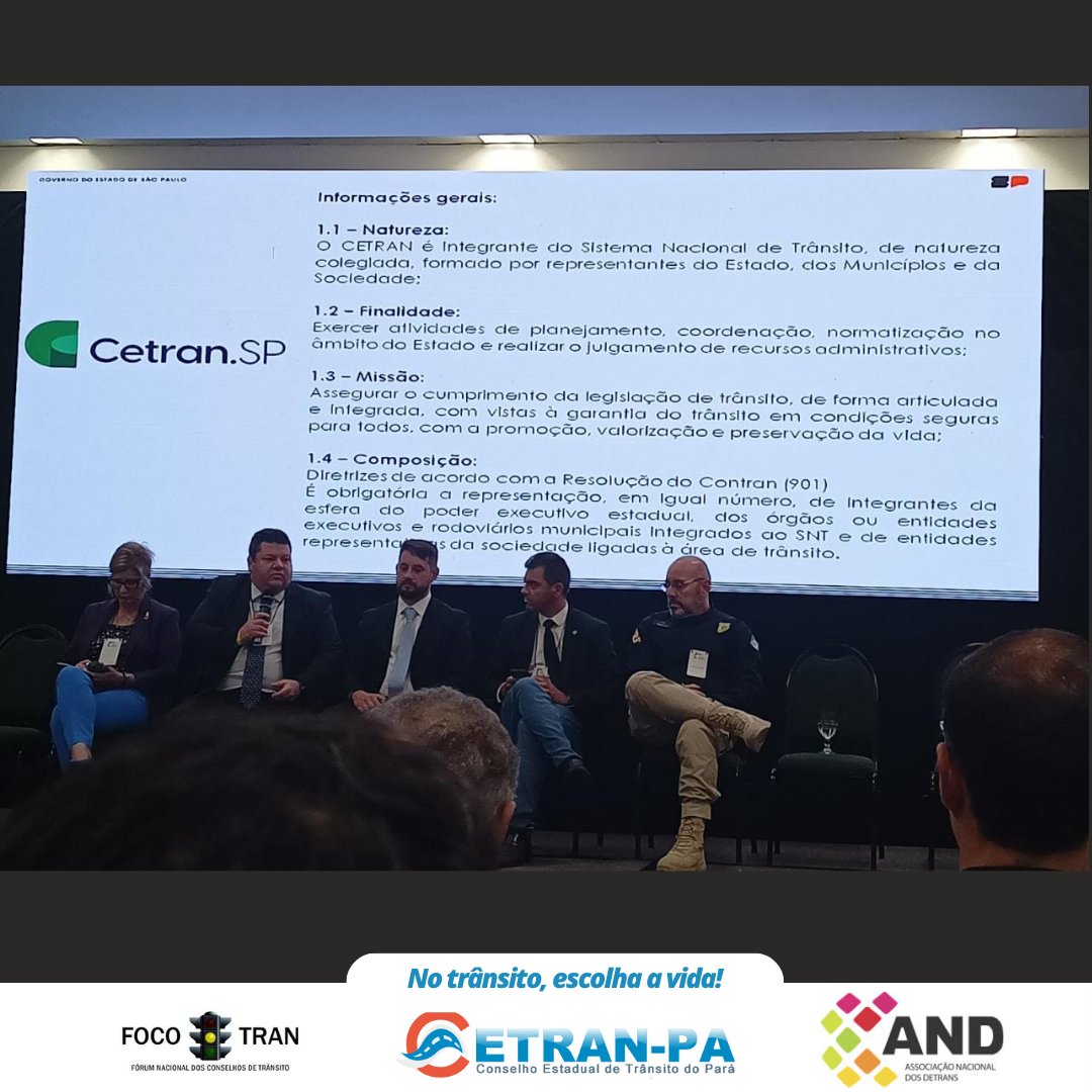 CetranPara's tweet photo. ✔ O XV Fórum do CETRANS e o 76° Encontro Nacional dos DETRANS.

👉 "No trânsito, escolha a vida." 🚦🚧🚨

#segup #cetran #focotran #and https://t.co/eV1ByGlj0z