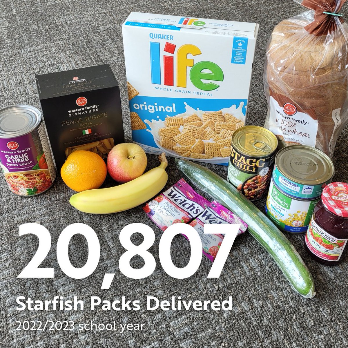 Today was our final Starfish Pack Program delivery of the school year, bringing our grand total of packs distributed to 20,807!

That is 8,196 packs more than last school year, our biggest increase ever.

#abbotsford #abbotsfordbc #starfishpackprogram