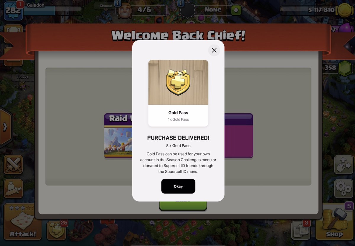 GaladonGaming's tweet image. Time for another GOLD PASS giveaway!
The least liked reply wins.
Best of luck!
#ClashofClans 
#UseCodeGaladon 
(Tiebreaker- content of reply)