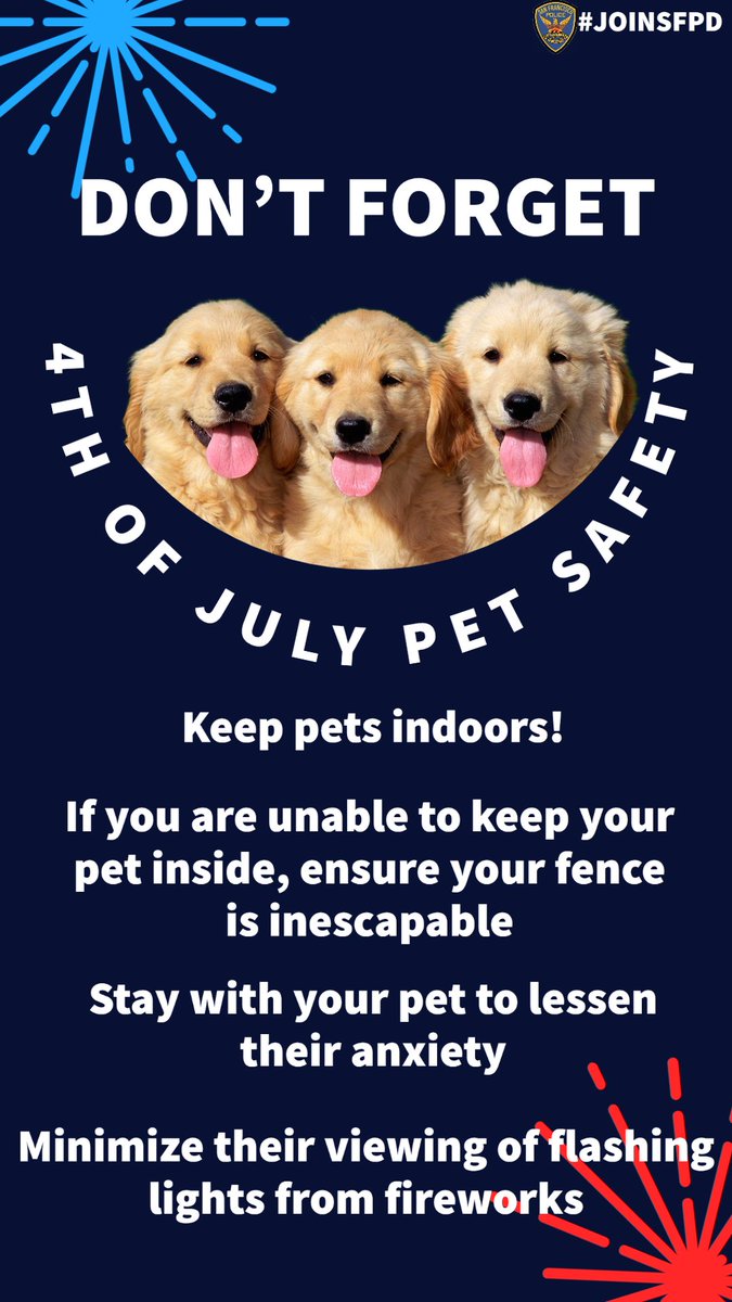 JoinSFPD's tweet photo. Just some reminders from SFPD for this weekend and next week! Hoping everyone is going into a fun and safe weekend! #4thofJuly #JoinSFPD https://t.co/KJlkPCd8xD