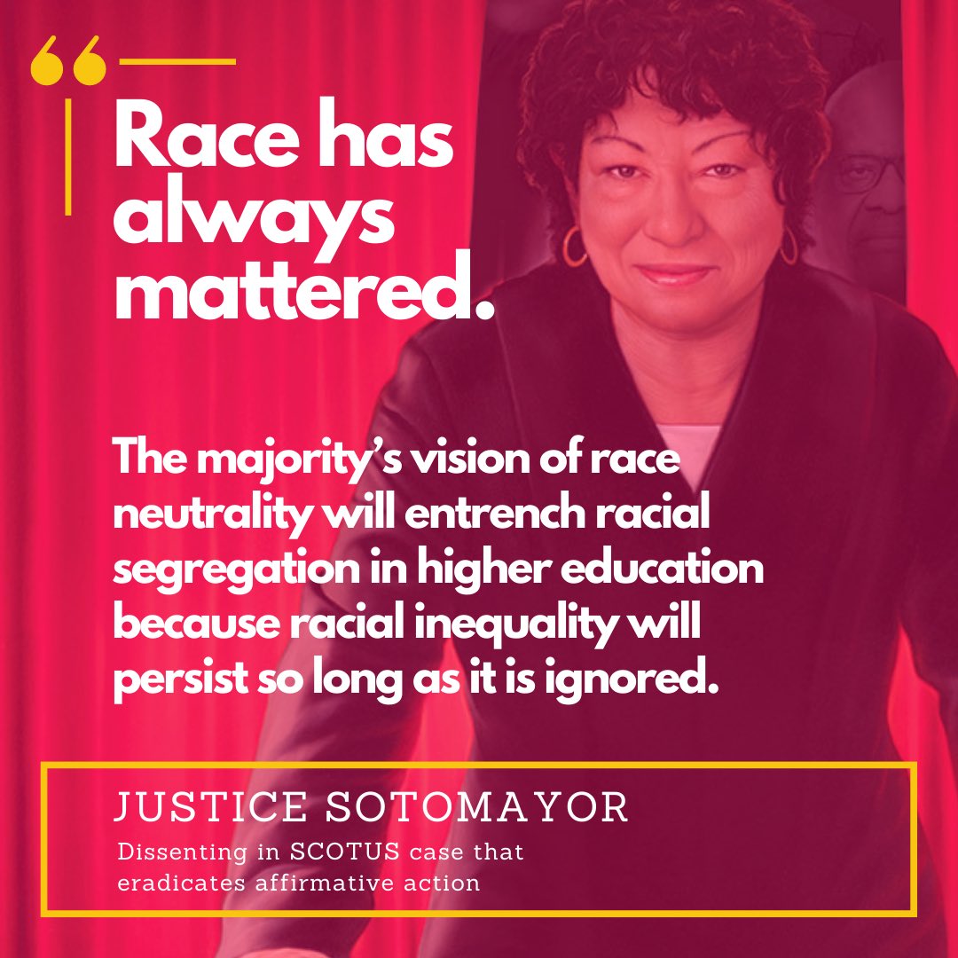 We’re devastated by today’s decision eradicating race consciousness in higher ed, but we will continue to stand with First Gen, BIPOC students. #SupremeCourtDecision #AffirmativeAction #ChangeLawyers