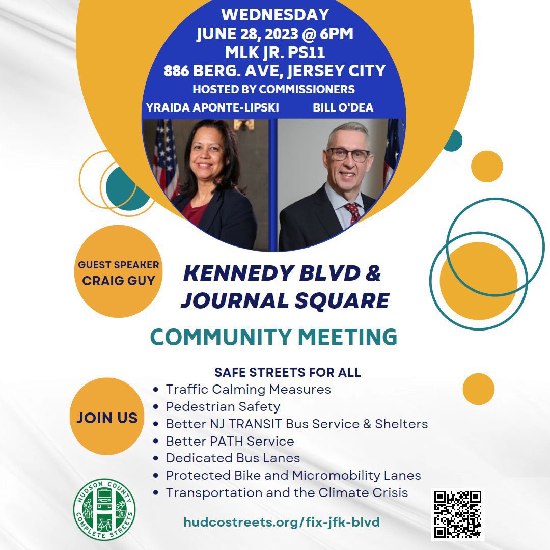 TomZuppaJC's tweet image. Thank you @SafeStreetsJC Commissioners @WilliamBillOdea and Yraida Aponte-Lipski for hosting an important discussion on #VisionZero, congestion, transit &amp;amp; quality of life issues affecting #JSQ residents who need relief including improved PATH service and progress on #MarionPATH