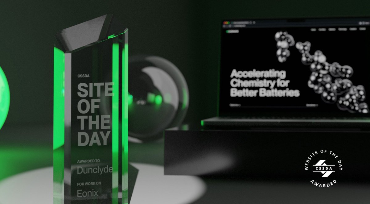 Very proud to see the new website we recently built for Eonix crushing the CSS Design Awards today!

3D, branding, art direction, build, UX, UI, and animation all done in-house. Go team! #madeinwebflow