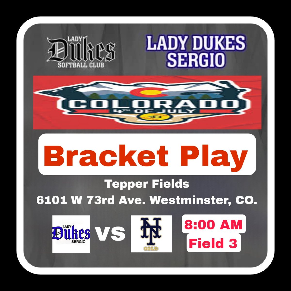 Lady Dukes 18U Sergio (@dukessergio18u) on Twitter photo Time to get serious. Elimination starts tomorrow!!! <a href="/COSparkFire/">CO 4th of July</a> <a href="/TCSFastpitch/">TC Fastpitch</a> <a href="/tc_collegecoach/">TC College Coaches</a> <a href="/D1Uncommitted/">Anthony Edwards</a> <a href="/PGFnetwork/">PGF</a> <a href="/IHartFastpitch/">I❤️Fastpitch</a> <a href="/SoFlaFastpitch/">South Fla Fastpitch Group</a> <a href="/MIASoftball305/">Miami 305 Softball🥎</a> Time to get serious. Elimination starts tomorrow!!! <a href="/COSparkFire/">CO 4th of July</a> <a href="/TCSFastpitch/">TC Fastpitch</a> <a href="/tc_collegecoach/">TC College Coaches</a> <a href="/D1Uncommitted/">Anthony Edwards</a> <a href="/PGFnetwork/">PGF</a> <a href="/IHartFastpitch/">I❤️Fastpitch</a> <a href="/SoFlaFastpitch/">South Fla Fastpitch Group</a> <a href="/MIASoftball305/">Miami 305 Softball🥎</a>