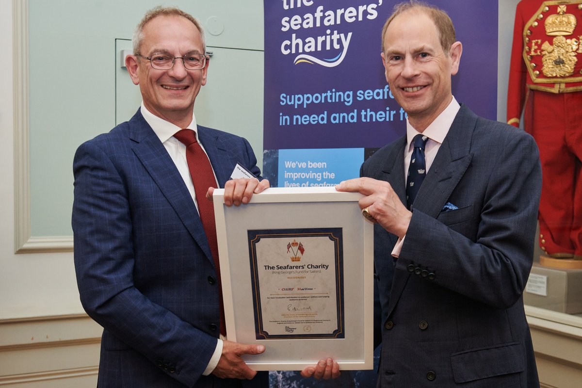 CHIRP_Maritime's tweet photo. 📢So proud that HRH Duke of Edinburgh awarded #CHIRPMaritime's innovative programme the @Seafarers_KGFS's most prestigious President's Award! #Thankyou for your long-standing support of #CHIRP. Together, we are promoting #safety and open reporting in maritime globally! https://t.co/y4IwYV30nn