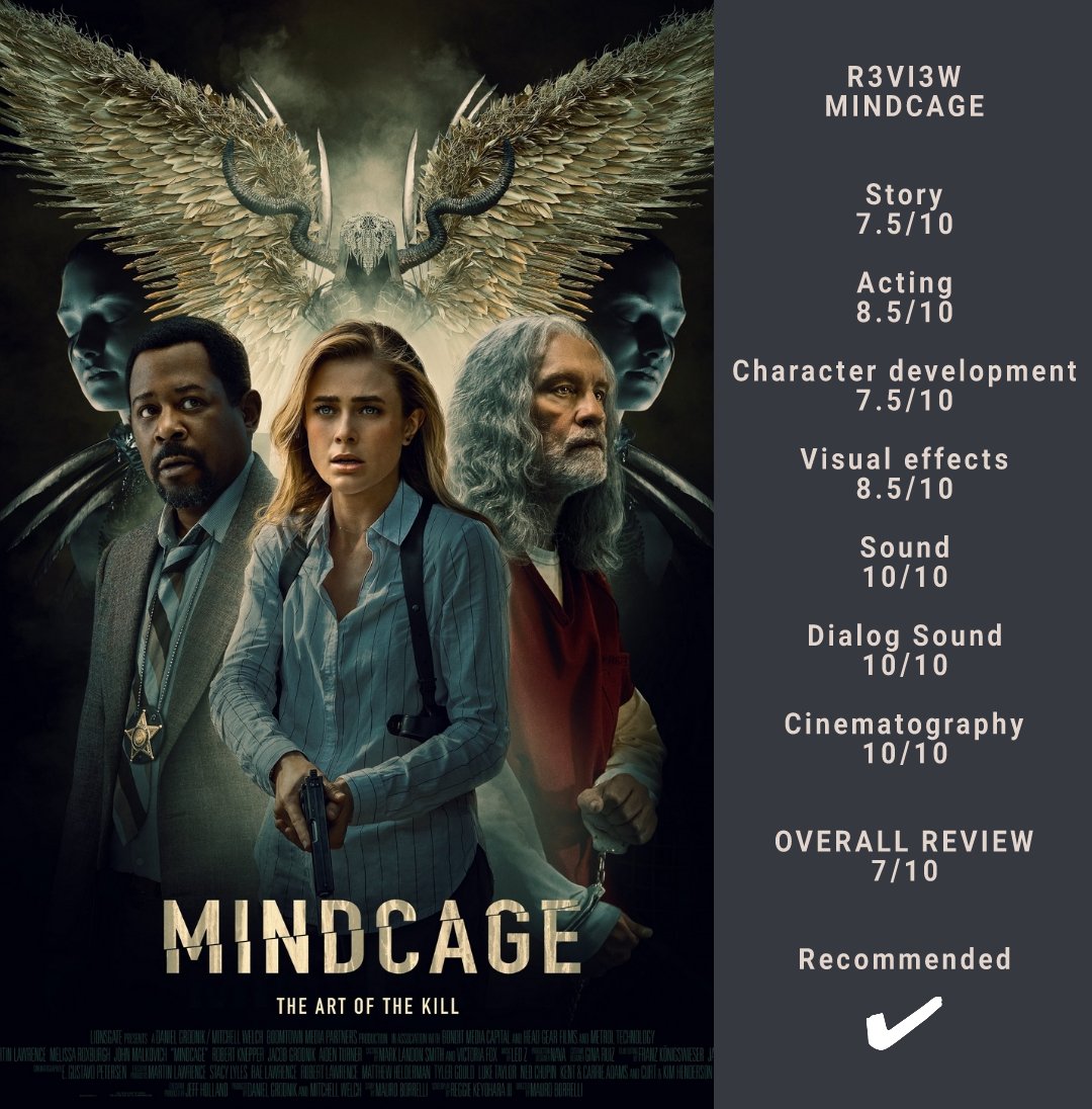 MINDCAGE
Release-2022

#martinlawrence #melissaroxburgh #johnmalkovich #review #movies #film #actors #moviereviews #filmreviews #films #filmreview #moviereview #moviecritic #filmcritic #tvcritic #screenreviews #netflix #primevideo #r3vi3wz #lionsgate #boomtownmedia