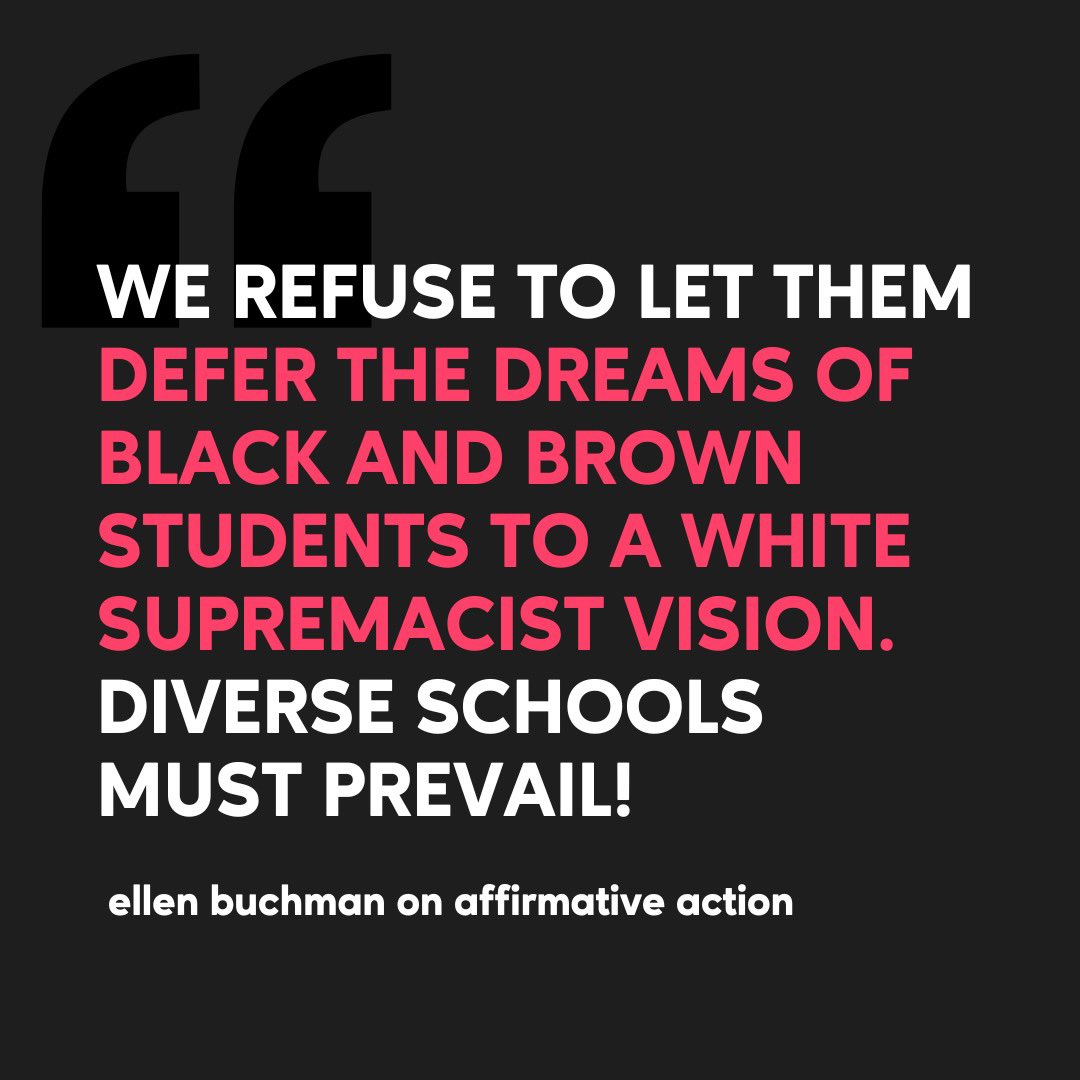 The Opportunity Agenda (@oppagenda) on Twitter photo SCOTUS's decision to gut #affirmativeaction is based on a narrow agenda that discourages opportunity in higher education for all students. We will not let this court defer the dreams of Black and brown students to a white supremacist vision for our country! SCOTUS's decision to gut #affirmativeaction is based on a narrow agenda that discourages opportunity in higher education for all students. We will not let this court defer the dreams of Black and brown students to a white supremacist vision for our country!