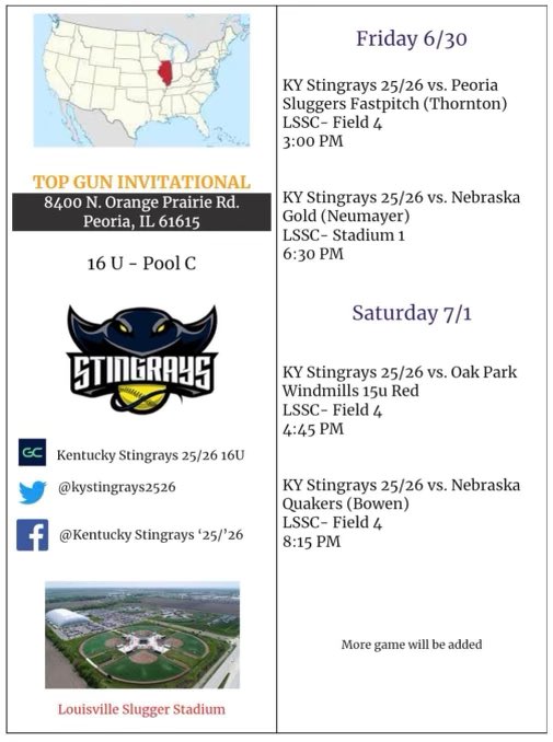 Very excited for the Top Gun Invitational this weekend in Peoria, IL! Come watch us play! <a href="/kystingrays2526/">Kentucky Stingray's ’25/’26</a>