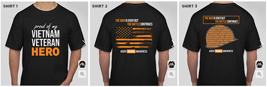 VVMF's tweet photo. Shirts are now on sale for Agent Orange Awareness Day, August 10, 2023.
https://t.co/i6IbqssWbi

The Vietnam War may be over, but the battle continues for many Vietnam veterans who have fought illnesses related to Agent Orange exposure. https://t.co/PL3IUehh9Y