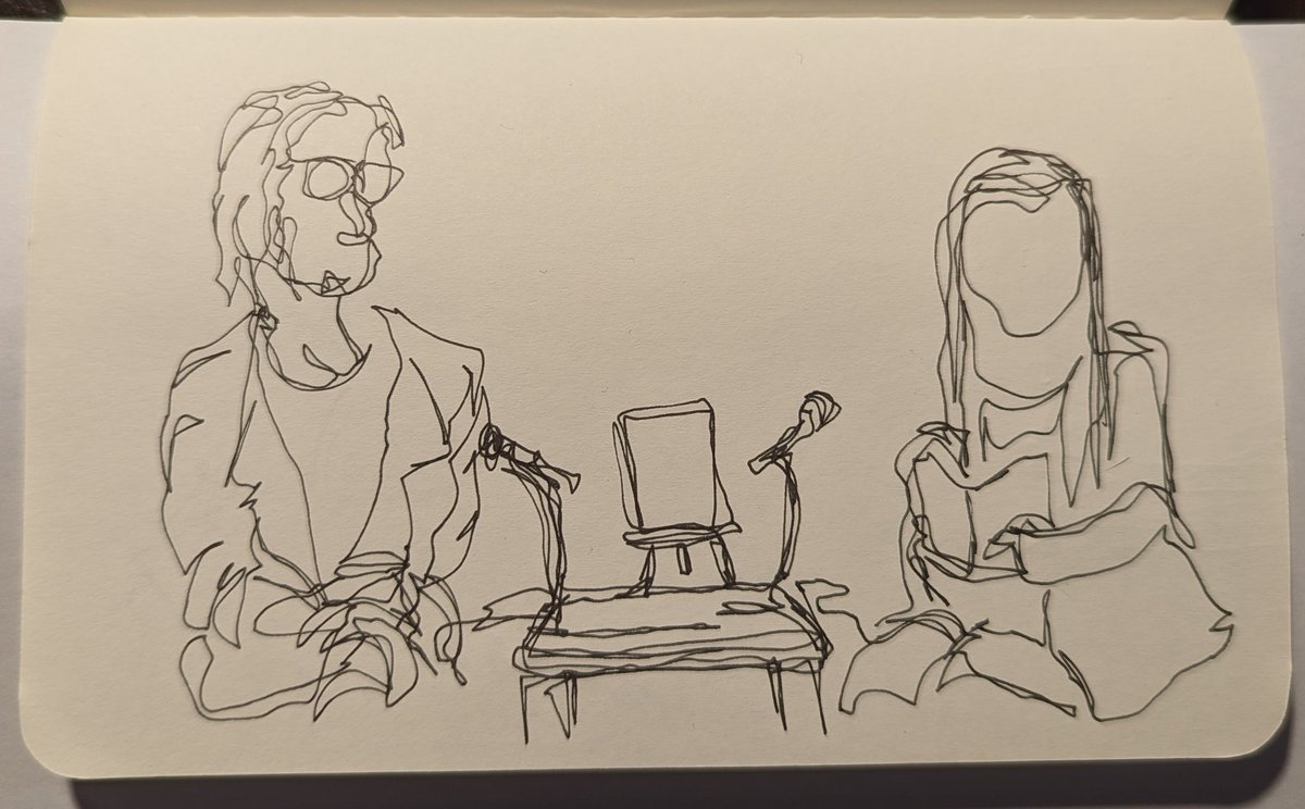 Last night I attended In Conversation with @lookingthinkingwording,  interviewed by @michelle_hamadache. Hosted by <a href="/westwordsws/">WestWords</a>
Michelle's questions opened up a wonderful depth of insight from Dr Willo regarding her themes of transformation, ecology, identity.