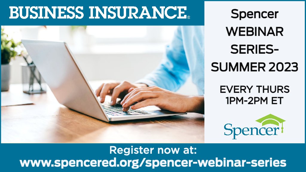 BusInsMagazine's tweet image. Spencer&apos;s 2023 Webinar Series, every Thursday at 1pm ET.

These webinars are excellent opportunities for students and early career professionals to network and gain valuable training. 

Register at bit.ly/2UFDAar 

#Students #RecentGraduates @SpencerEdFnd @beaconintlgrp
