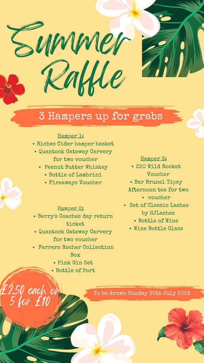 What a better way to kickstart the summer! All you have to do is purchase a raffle ticket to be in with a chance!

£2.50 for 1 ticket or 5 tickets for £10🎟️

Please pay via this PayPal link below or cash to a member of the club.
paypal.me/vagabondscc?co…