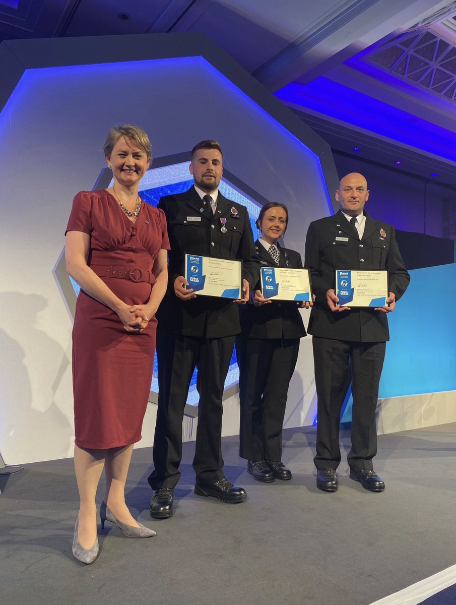 I handed a badge to every Chair in the room, the national chair and secretary of PFEW and politicians presenting awards… zoom in…5/7