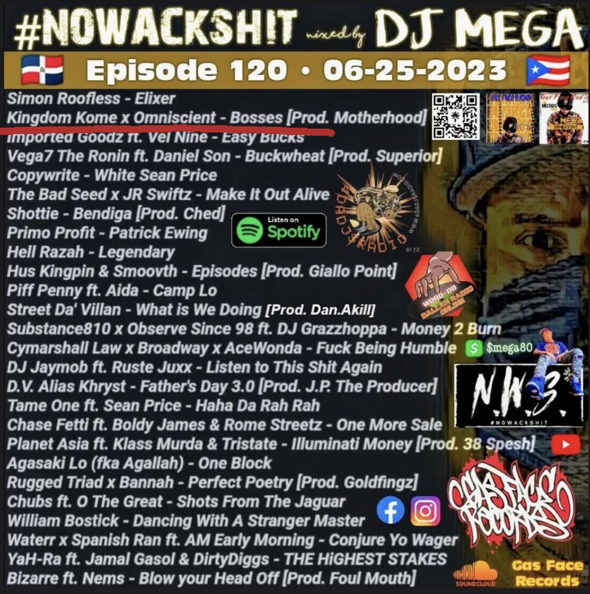 Bless up la famiLLia @dj_mega80 
for aLLways reppin! 
ORLANDO’S BEST SOURCE FOR REAL HIP HOP 🛑
“BOSSES”
⚖️ <a href="/KingdomKome/">Kingdom Kome</a> x <a href="/Omniscient305/">Omniscient "OM"</a> ⚖️
Prod. by MotherHood 
💥 youtu.be/jIiU5TdALac 💥

NEW MIX • OUT NOW 🔗
#NoWackShit © Episode 120
#kingdomkome #miamihiphop #worldwide