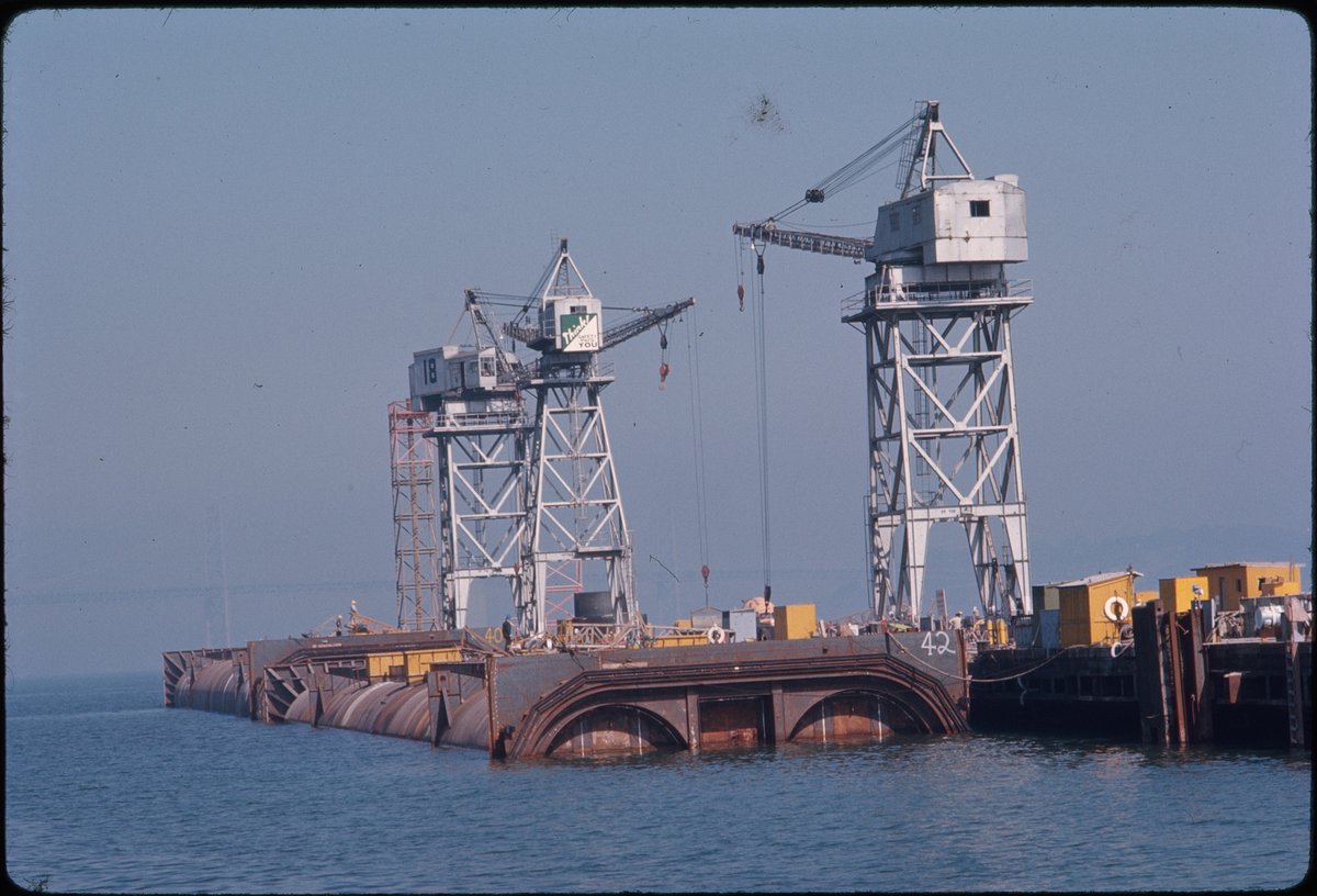 Bethlehem Shipyards, Potrero Hill, 1967 The Transbay Bart tube was built in pieces at what was once Union Iron Works & is now called Crane Cove Park. (Unknown Photographer, from an amazing collection of found Kodachrome slides) #sfhistory