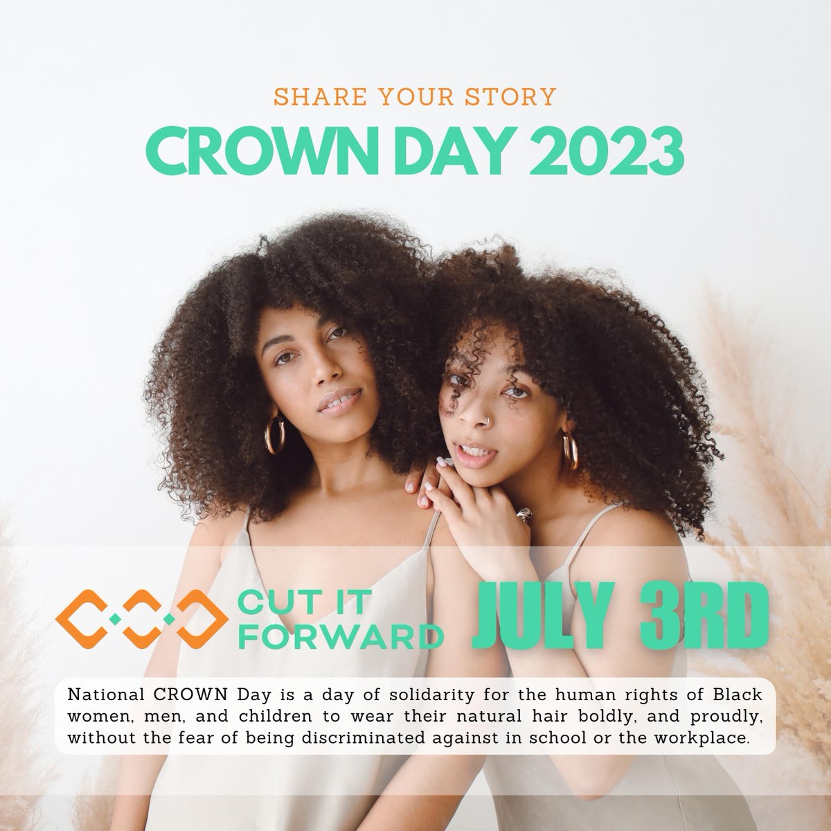July 3rd is the 4th Anniversary of The Crown Act, a monumental step toward ending hair discrimination and promoting inclusivity in our society. 👑💕

We want to hear from YOU! Share your personal stories about how The Crown Act has impacted your life.
#CrownAct  #HairEquality