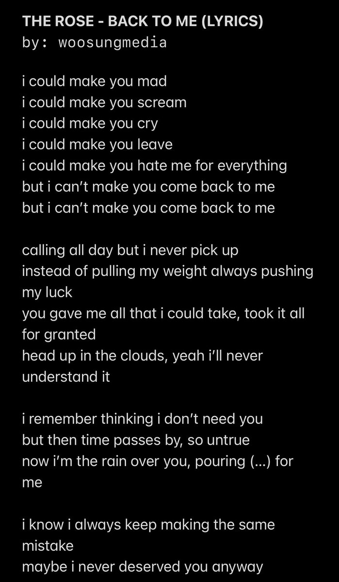 woosung pics ♡ on Twitter "THE ROSE BACK TO ME (LYRICS) contains