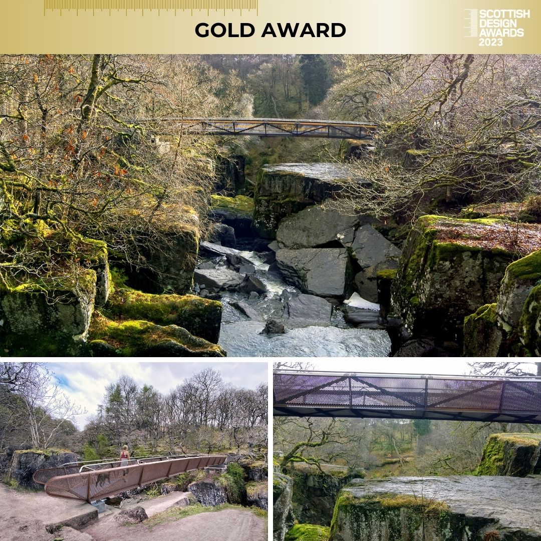 Scottish Design Awards (@scottishdesign) on Twitter photo Congratulations to BEAM Architects and <a href="/Cake_Structures/">Cake Engineering</a>, GOLD AWARD winner in the Low Cost Project category for the Bracklinn Falls Bridge. Well done! #scotdesign bit.ly/3NvFy84 Congratulations to BEAM Architects and <a href="/Cake_Structures/">Cake Engineering</a>, GOLD AWARD winner in the Low Cost Project category for the Bracklinn Falls Bridge. Well done! #scotdesign bit.ly/3NvFy84