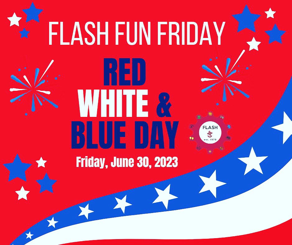 summitnjflash's tweet photo. FLASH FUN FRIDAY- Don’t forget to wear your red white and blue tomorrow! #summitflash #summer https://t.co/PpKYDX9KQd