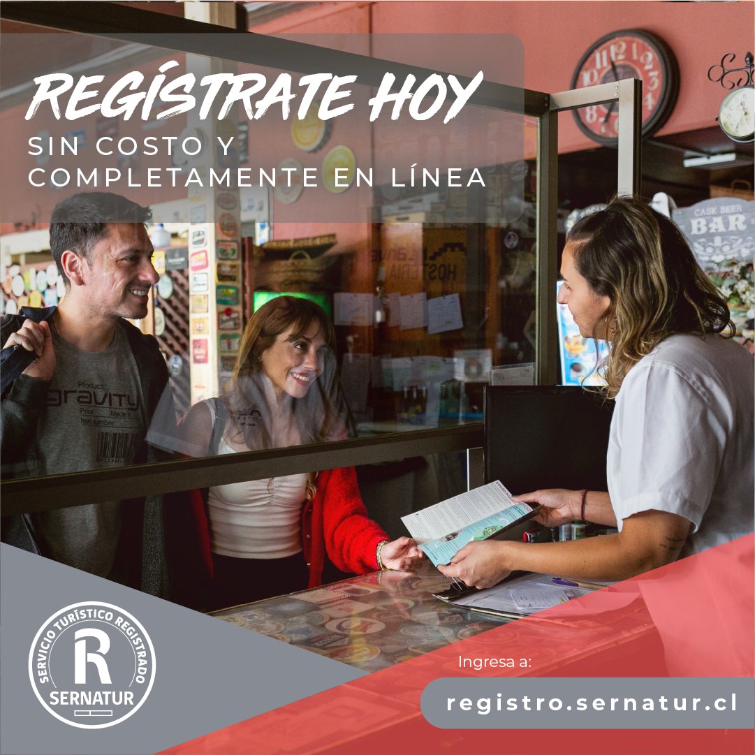 Sernatur's tweet photo. ¿Qué esperas para obtener tu #SelloR?
🙌 Ingresa hoy en https://t.co/Uc5bQESgiq y sé parte del Registro de Sernatur. Obtendrás:
➕ Apoyo
➕ Turistas
➕ Posicionamiento

¿Dudas? ¿Consultas?
Contáctanos al ☎️ 600 600 6066 o al 📩 turismoatiende@sernatur.cl. https://t.co/12oeHGH6Kh