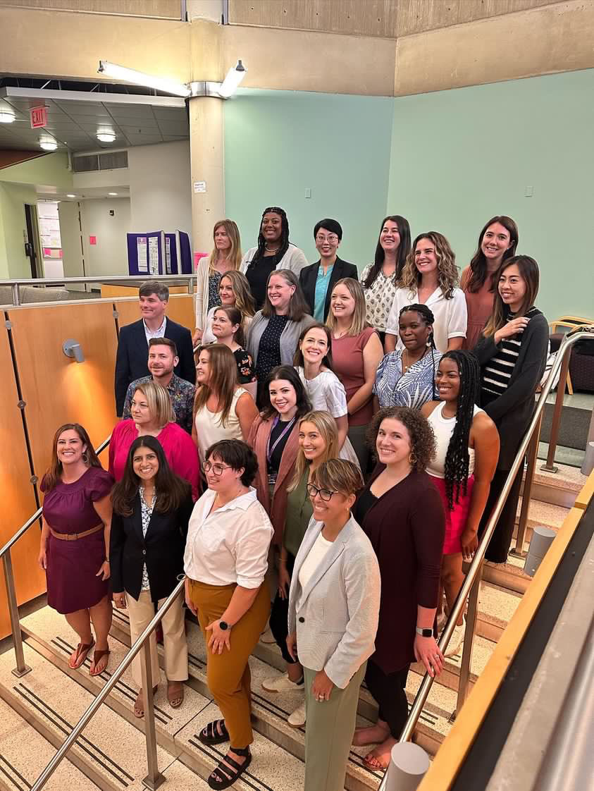NU_SoC's tweet photo. Welcome and welcome back to our @nu_audslp Doctor of Speech-Language Pathology (SLPD) cohorts 6 and 7! Both groups are back on campus now ready to learn, grow, and have fun with each other in wonderful Wildcat ways! Go get ‘em Cats! We’re rooting for you! #NUSoC https://t.co/k77GpUtRbl