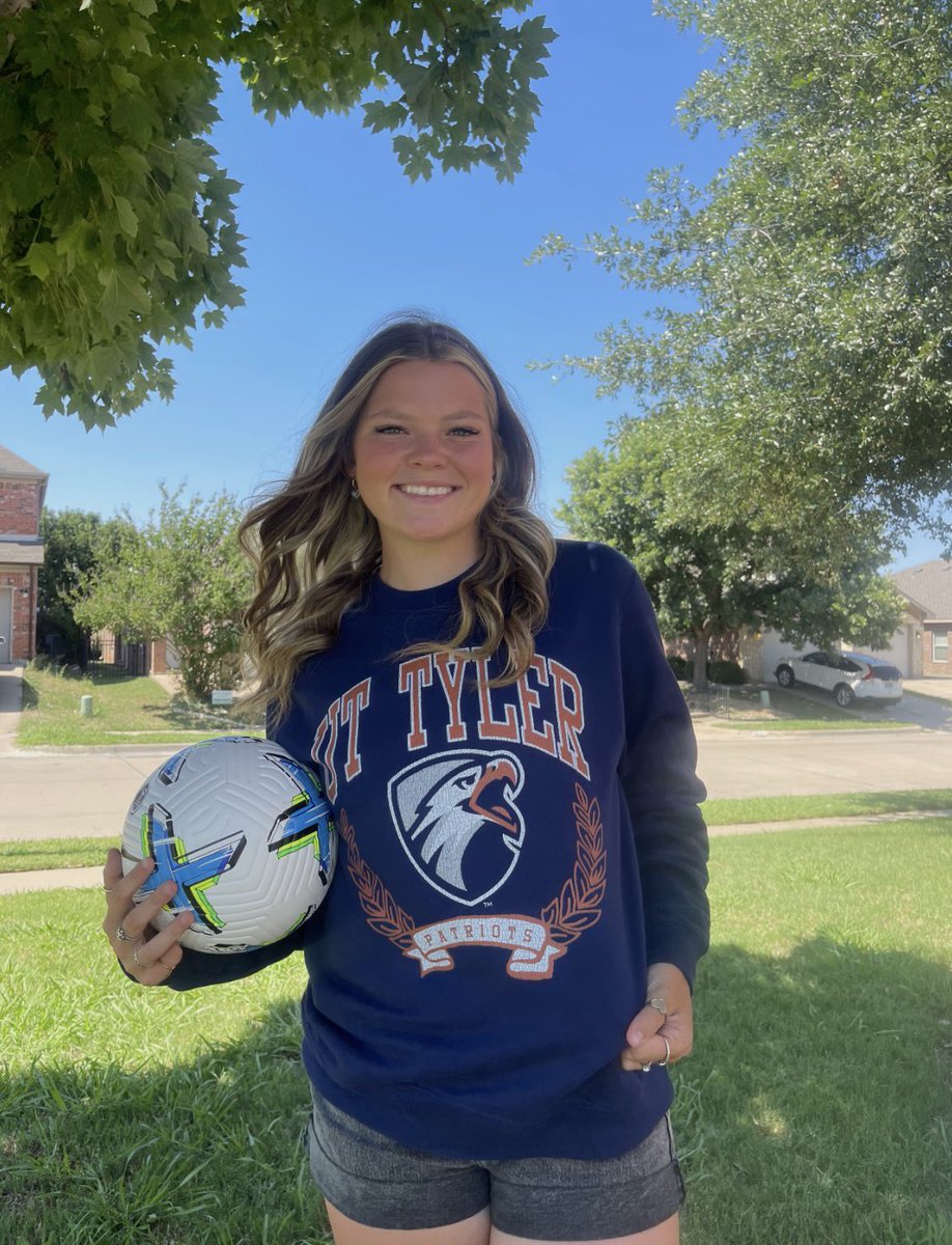 SO excited to announce that I am verbally committed to continue my academic and soccer career at the University of Texas at Tyler! I’m thankful for all my friends, teammates, coaches, and my family who have helped me on my journey! Can’t wait for the next 4, go patriots!! 💙🧡⚽️