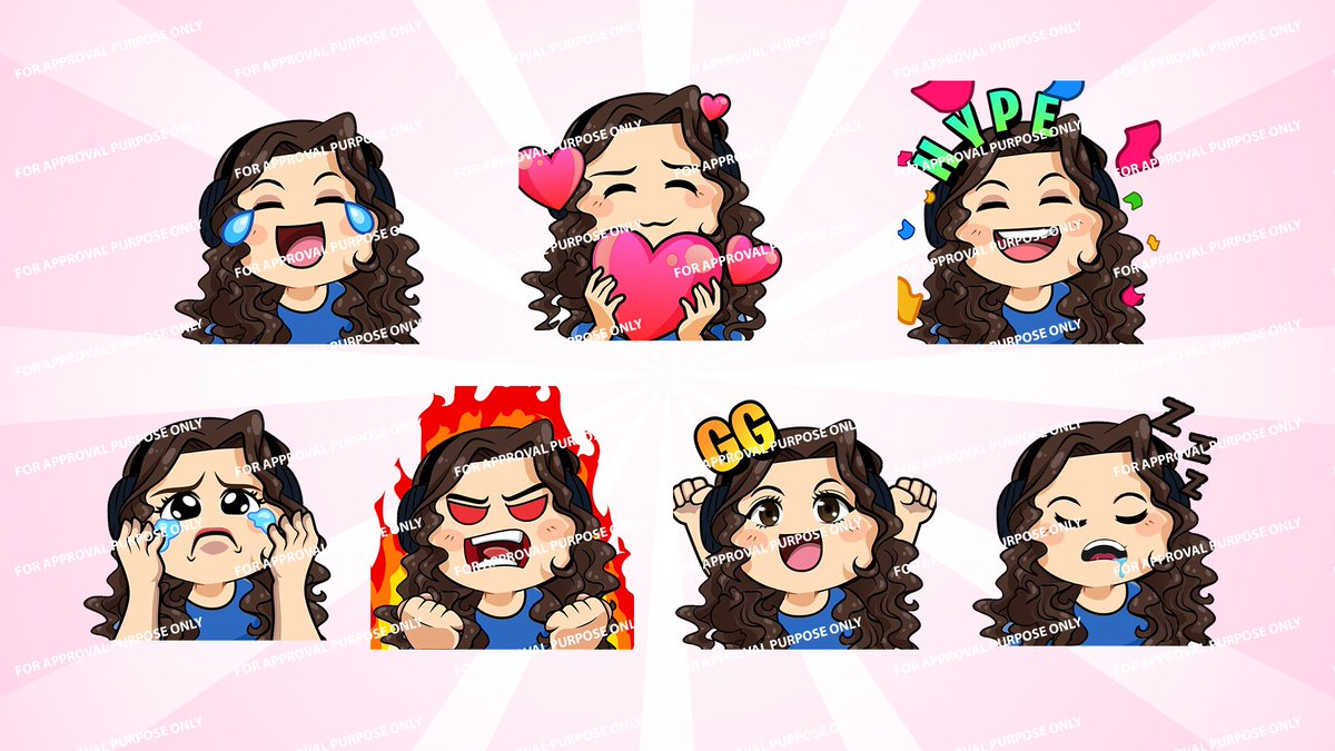 Customized Static Emotes for my Client <a href="/valleygrrrlx/">Ashley Kabrin-Hernandez</a> 

Kindly Inbox to get yours. 

#emotes #Logo #banner #overlays #streaming #KickStreaming #KickStreamer #newstreamer