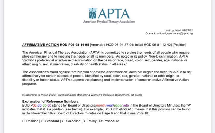 @APTAtweets supports the planning and implementation of comprehensive Affirmative Action programs.