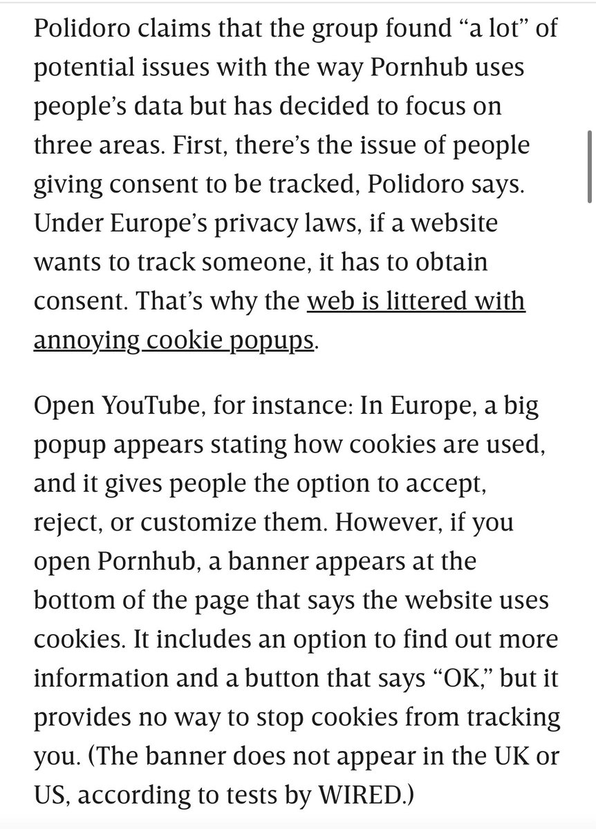 LailaMickelwait's tweet photo. Shocker! Who would have guessed that P*rnhub and its new owner “Ethical Capital” would be sued for illegally gathering and monetizing the user data of millions of site visitors per day? 

And they claim they don’t want age verification because user privacy? Call the liars out. https://t.co/J5dLugj1I7