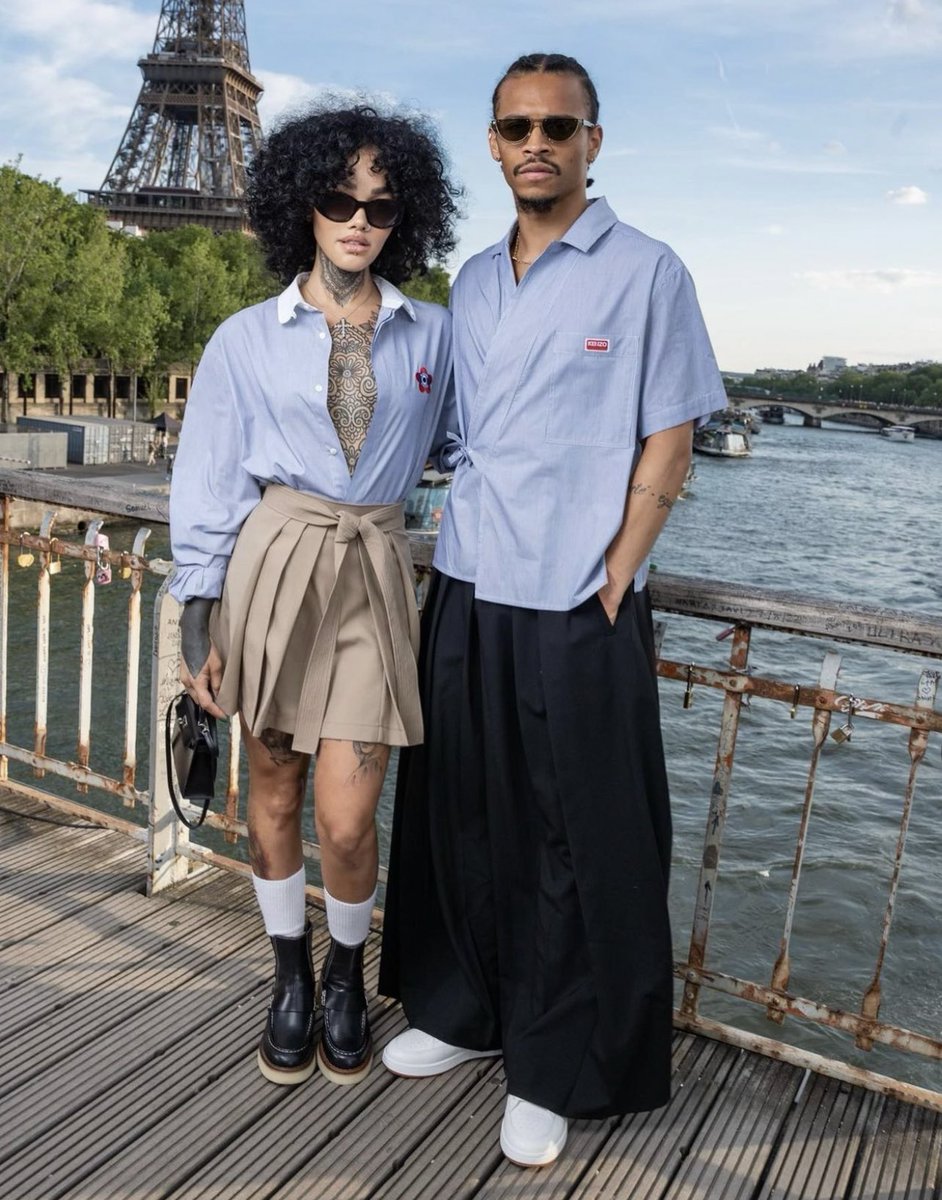 Leroy Sané and Candice Brook at Kenzo (2023)