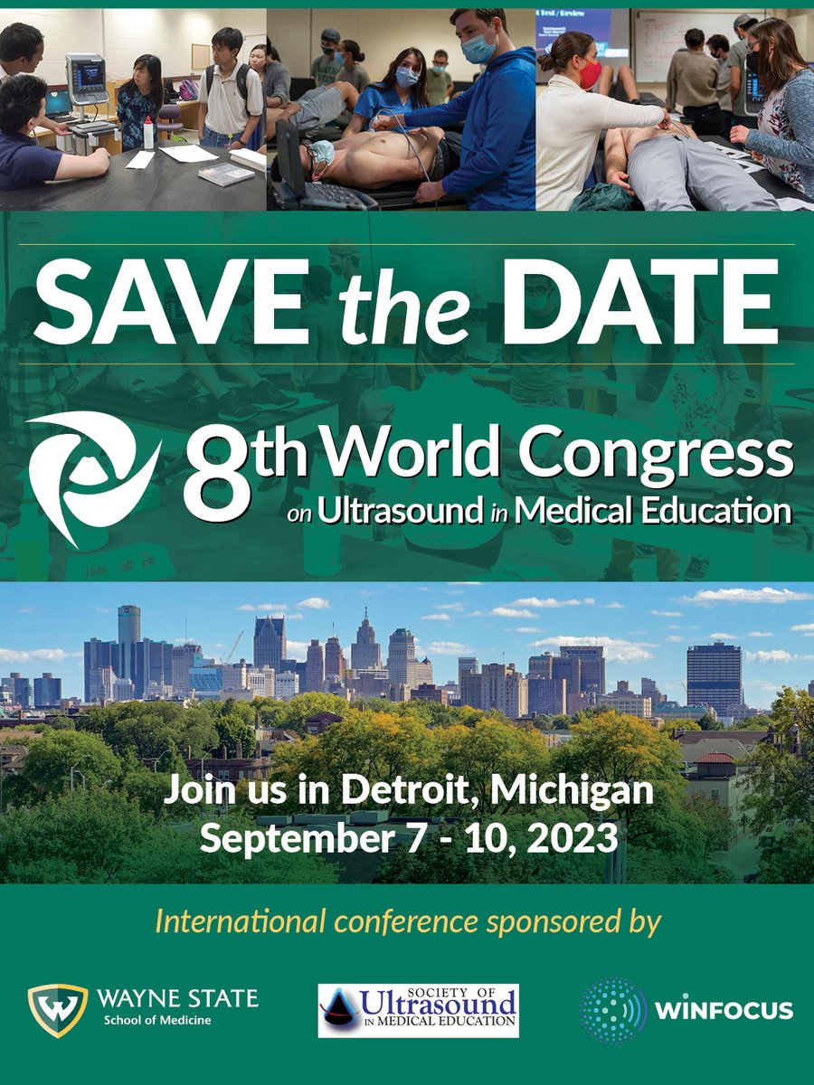 Abstract Submission &amp; Early Registration Deadline Extended to July 31 for 8th World Congress on Ultrasound in Medical Education - Sept. 7-10 wcume2023.org