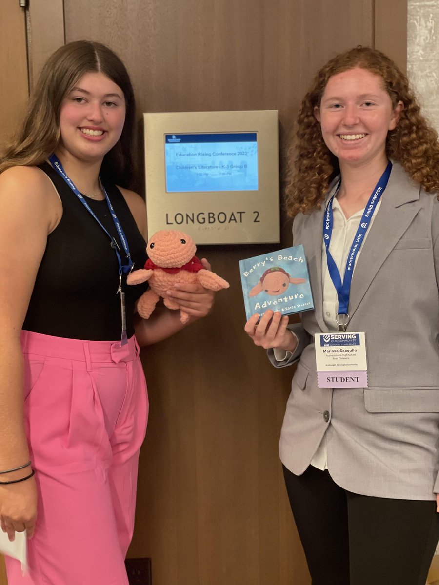 Marissa Sarcullo and Sarah Steeves  were the first Appoquinimink High School students to compete at the national conference.  Today they presented their children's book on goal setting! 

<a href="/DEDeptofEd/">DE Dept of Education</a> <a href="/DEPathways/">Delaware Pathways</a> <a href="/AppoHigh/">Appoquinimink HS</a>