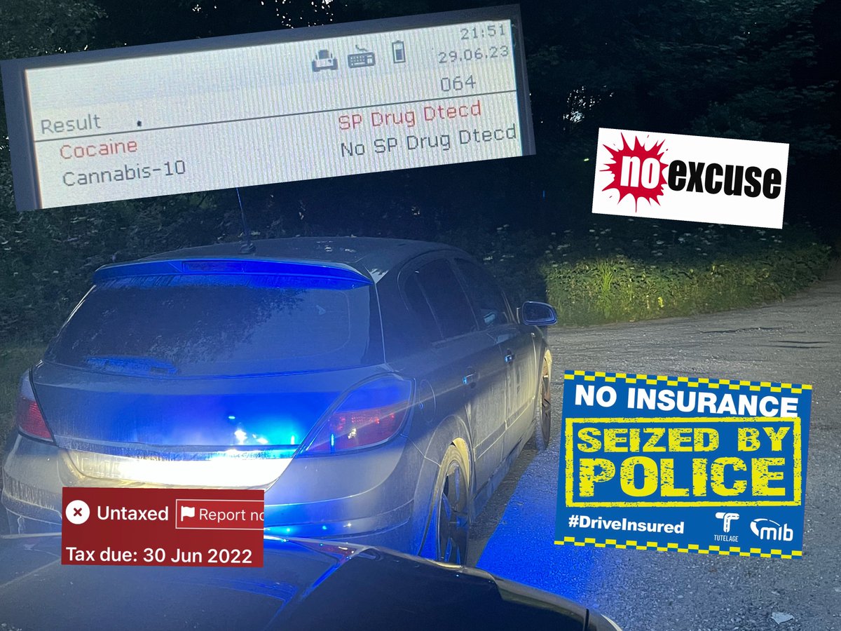 #Astra stopped in the <a href="/StAustellPolice/">St Austell Police</a> area - driver uninsured, VEL expired and positive <a href="/DraegerNews/">Dräger</a> test for cocaine - now in custody and vehicle seized #NoExcuse #Fatal5