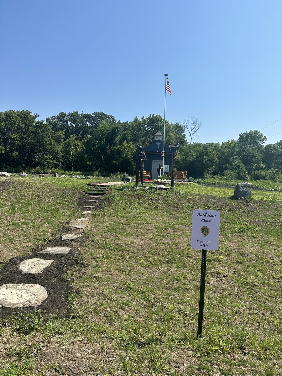 sbperimeter's tweet photo. Day 88: Barnesville,MN to Alexandria,MN - 82 miles. Great day today.  Spent more than half the day on the Central Lakes Bike Trail (45+ miles). Purple Heart Chapel on the bike trail as a tribute to two family members lost in WWII, free chilled water for bikers very cool. https://t.co/HtvgsaXiXB