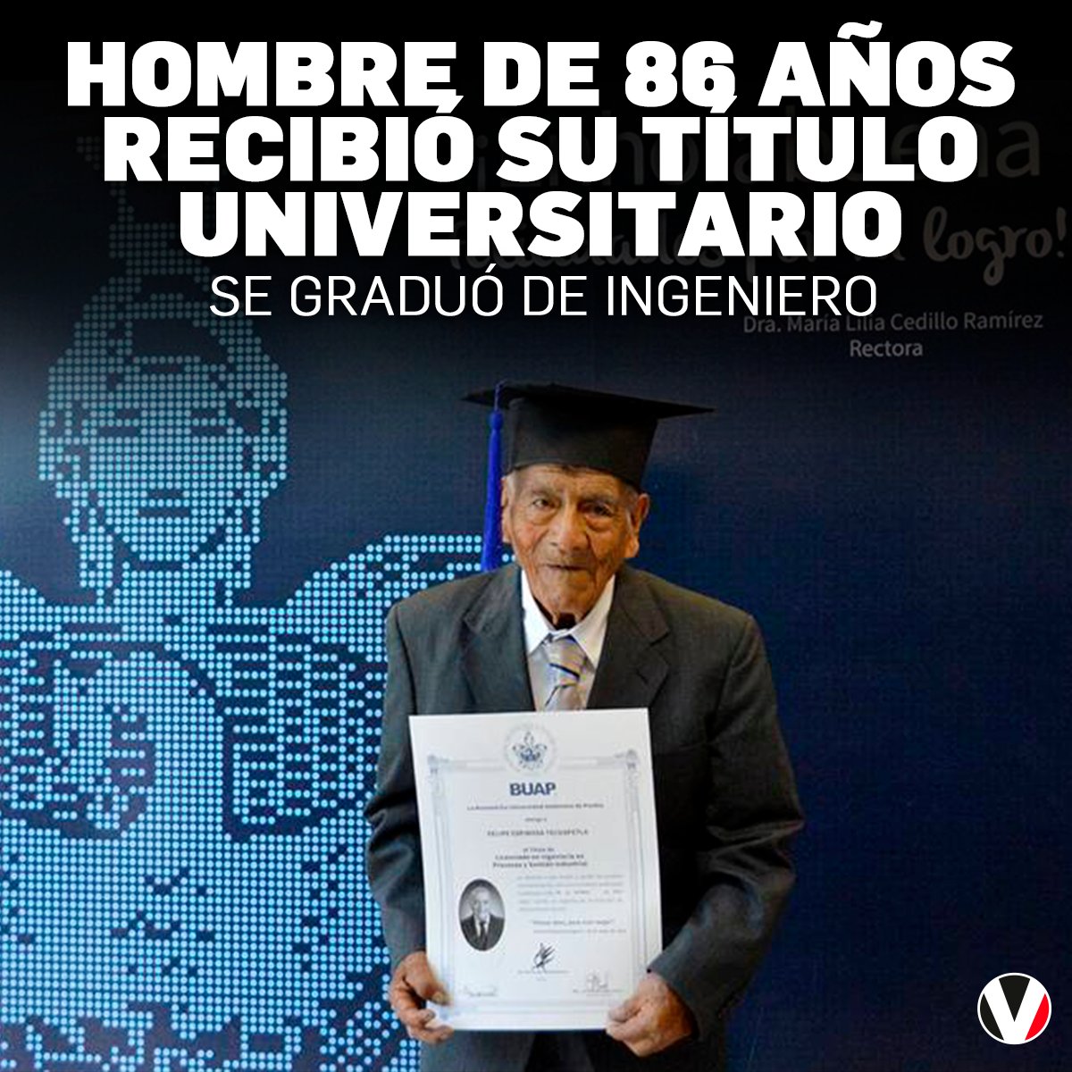 revistavistazo's tweet photo. Un hombre de 86 años ha capturado la atención de miles de personas al alcanzar su anhelado sueño: obtener un título universitario de ingeniería en México ▶️ https://t.co/CDLiiJMiwZ https://t.co/0Fm3QNbWFu