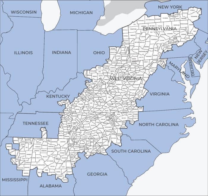 EERSNATION on Twitter "Appalachia is made up of 423 counties across 13
