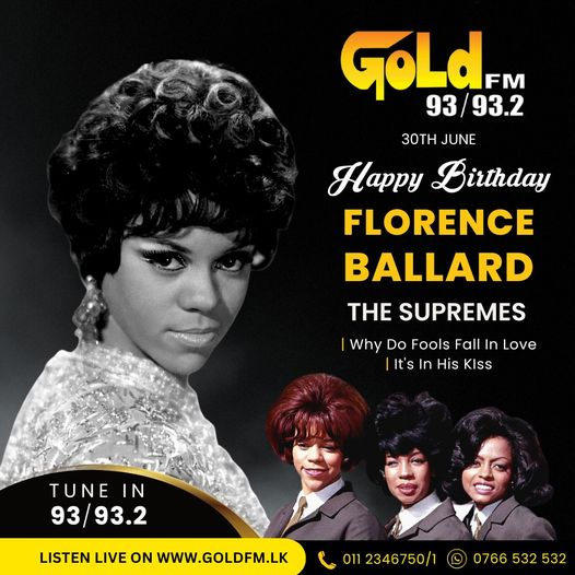 HAPPY BIRTHDAY TO FLORENCE BALLARD TUNE IN  93 / 93.2 Island wide    