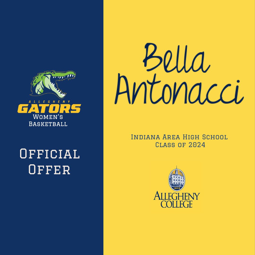bellaant13's tweet photo. After a great visit today, I’m excited to announce that I have received an offer from Allegheny College WBB! Thank you @Coach_Kelly11 @AlleghenyWBB for this opportunity! #g2G @SidelineAAU @ICAN_basketball @eertooth https://t.co/n87cbriZy1