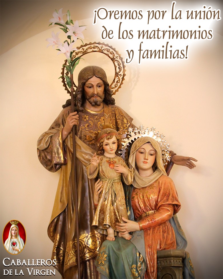 Sagrada Familia de Nazaret, ruega por mi familia!
Hagamos un momento de oración por las familias.
Necesita oración? Deje su nombre en los comentarios..