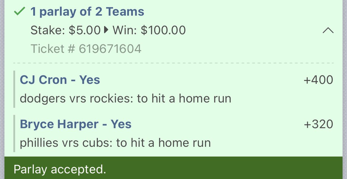 FD_Cappers's tweet photo. HR Parlay for fun 🔥🔥🔥 @CHICKENMAN1270 @huskies_picks @CallingOurShot https://t.co/6XsYSd7CdX