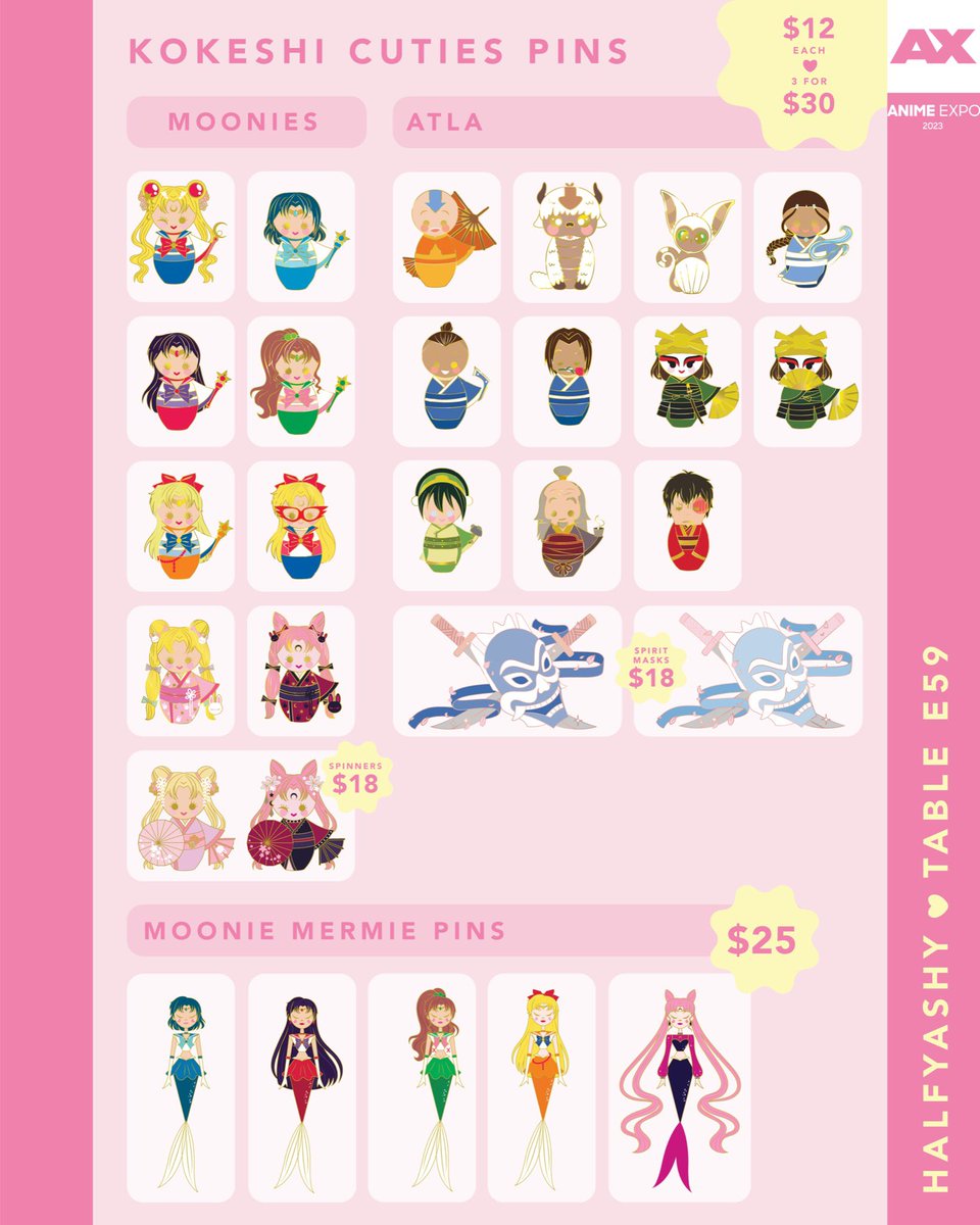 halfyashy's tweet photo. AX 2023 Catalog! Come visit us at E59! I’ll also have some prints and stickers. I’ll post them later. #AXArtistAlley2023 #AX2023 #AnimeExpo https://t.co/XBzK2XGPIr