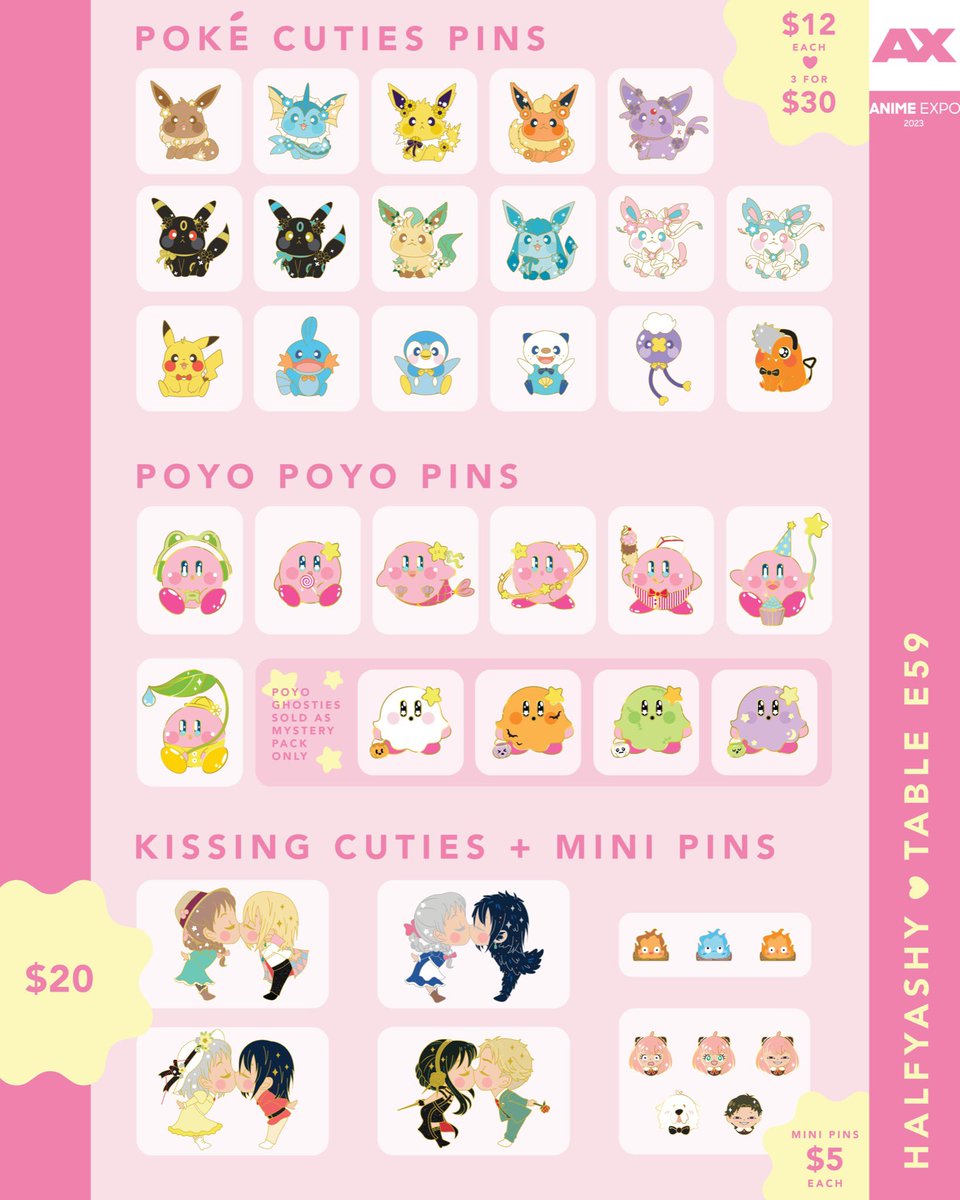 halfyashy's tweet photo. AX 2023 Catalog! Come visit us at E59! I’ll also have some prints and stickers. I’ll post them later. #AXArtistAlley2023 #AX2023 #AnimeExpo https://t.co/XBzK2XGPIr