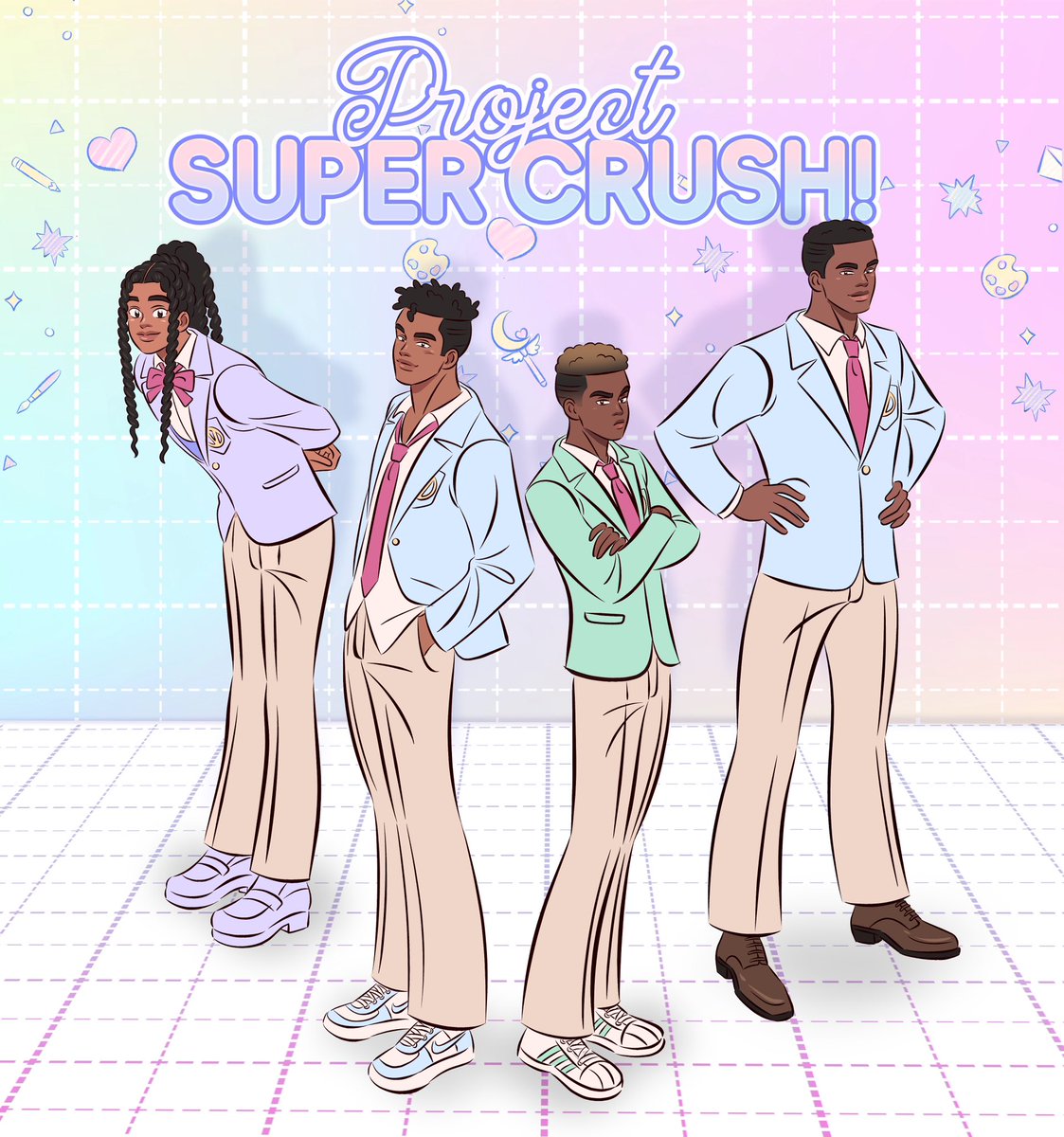 PSCnovel's tweet photo. We are Project Super Crush! The black and queer boy’s love light novel by JDK and illustrated by Marshiyan! We just launched our FIRST chapter on Tapas!

💝 Opposites Attract
🔗 Forced Proximity
💘 Enemies to Lovers 
(&amp; many more…)

Check out the first chapter! (Reply)🤍 https://t.co/C6NZ6VcEha
