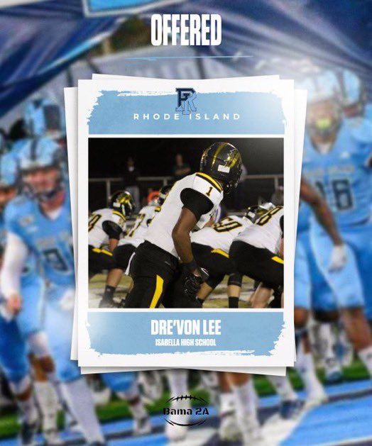 #AGTG Blessed to receive a offer from Rhode Island <a href="/RhodyFootball/">Rhody Football</a> 
<a href="/IHSmustangsftbl/">Isabella Football</a> <a href="/HallTechSports1/">Hall-Tech Sports</a> <a href="/thebamalegends/">Bama Legends Off-Season Athletics</a> @Bama2A_Football