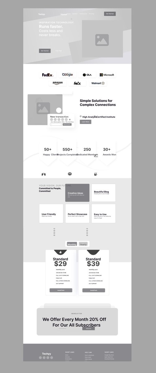 29/30

Create a High Fidelity wireframe layout for a one page website (no images, no color)

#designclanchallenge @Mercee__ #designclan #uidesign