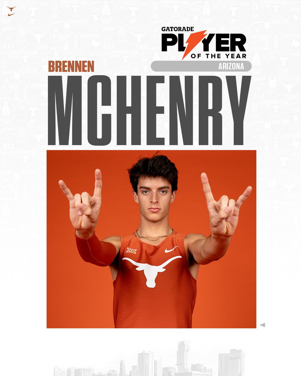 Congrats to future Longhorn @BrennenMchenry on being named the Arizona boy's @gatorade track & field athlete of the year 🤘
