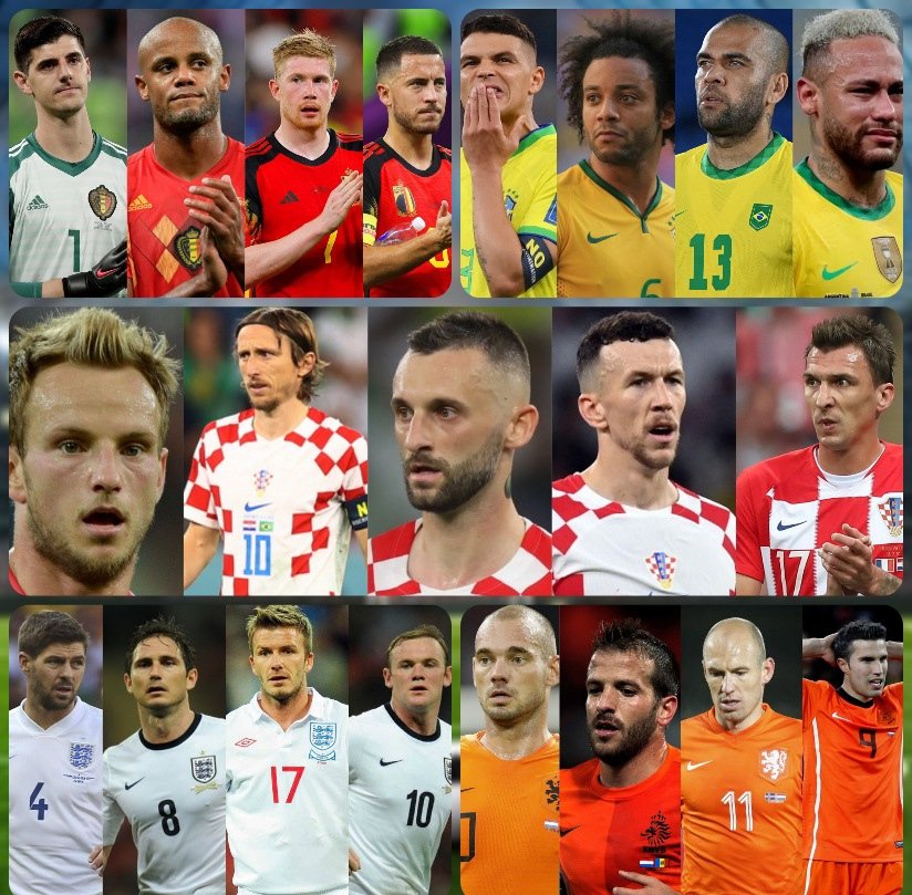 kevfauntleroy's tweet image. ❌Cinco generaciones doradas de este siglo que fracasaron:
🇧🇪Bélgica.
🇧🇷Brasil.
🇭🇷Croacia.
🏴󠁧󠁢󠁥󠁮󠁧󠁿Inglaterra.
🇳🇱Países Bajos.
✍🏻Ordénalas en un Top,de mayor a menor fracaso.